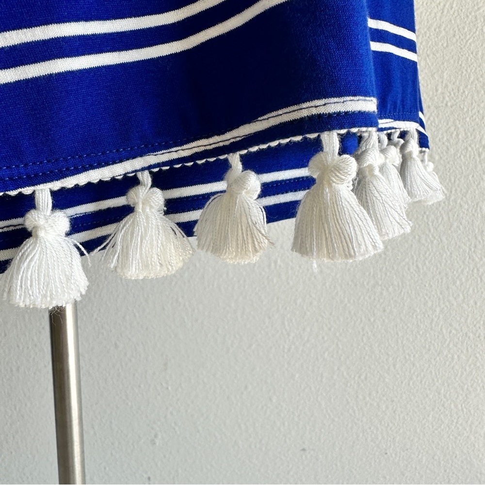 Trina Turk blue white stripe one shoulder flowy summer top S‎ fits some M - Picture 6 of 14